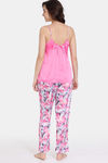 Zivame Bohemian Blooms Woven Pyjama Set - Candy Pink — thumbnail 3
